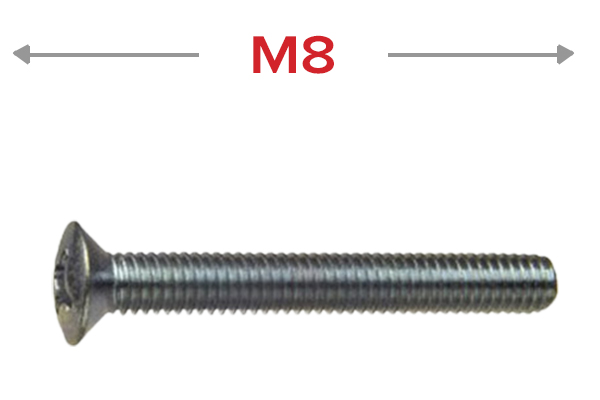 Шруба з паўпатайной галоўкай М8