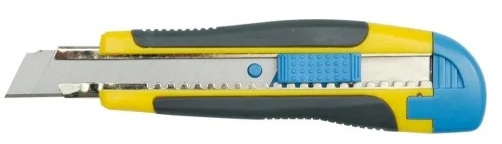 Нож пистолетный обрезиненная ручка 18мм Vorel: цена в Минске - Стант Креп.