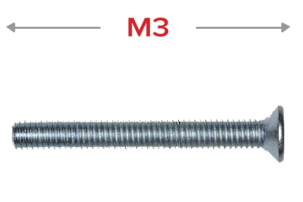 Шруба з патайной галоўкай М3