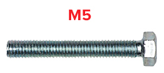 Болт шасцігранны М5, нерж. А2, DIN933