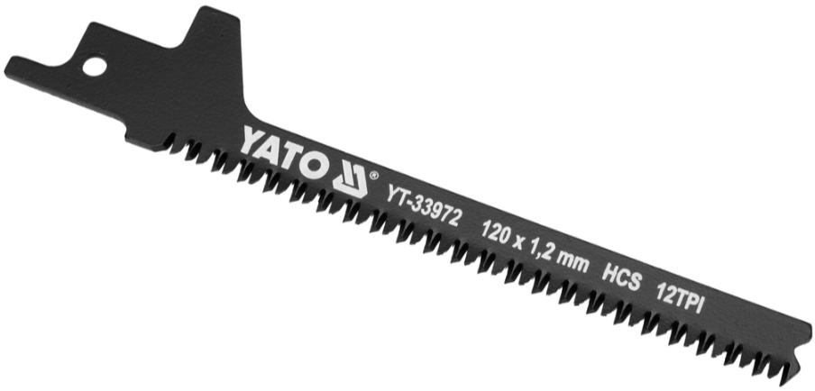 Полотно для сабельной пилы HCS/дерево 120мм 12TPI YATO (YT-33972)