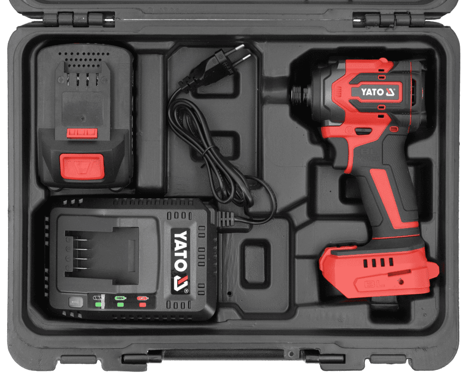 Бесщеточный ударный винтоверт-шуруповерт 18V, 1/4'', 230 Nm, 4,0 Аh, YATO (YT-82798) - купить в каталоге Стант Креп.