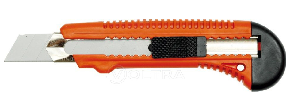 Нож пистолетный пластм. усиленный 18мм, ПРОФИ Vorel: цена в Минске - Стант Креп.