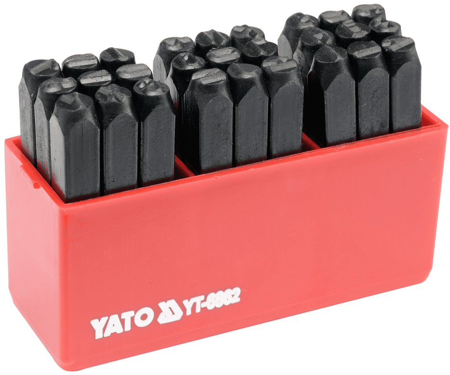 Набор ударных буквенных клейм 6мм, 27шт, YATO (YT-6862): цена в Минске - Стант Креп