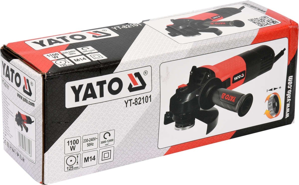 Углошлифовальная машина YATO 125мм с регулировкой, 1100Вт , арт.82101 - купить в каталоге Стант Креп.
