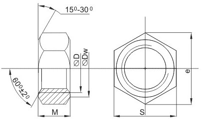 Гайка шестигранная М10, цинк, DIN 934