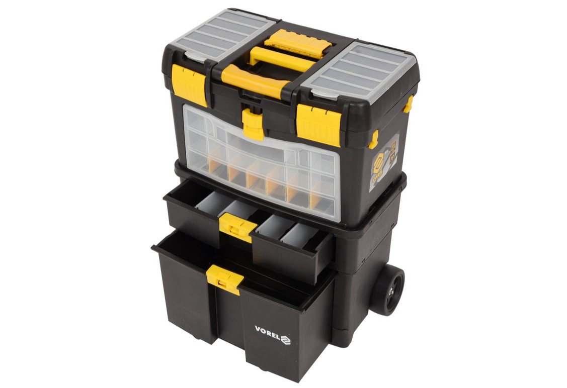 Набор ящиков для инструм. 3-сегментный на колесах Vorel (78734): цена в Минске - Стант Креп