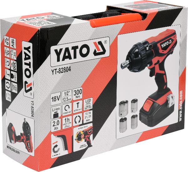 Аккумуляторный ударный гайковерт 18В 1/2" 300НМ YATO (YT-82804) - купить в каталоге Стант Креп.