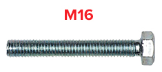 Болт шасцігранны М16, нерж. А2, DIN933