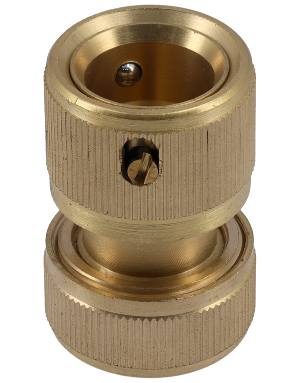 Соединитель шланг-насадка латунная с автостопом 1/2" (арт.89101) FLO