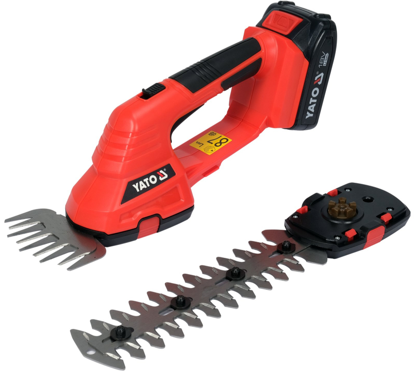 Акумулятарныя садовыя нажніцы-кустарэзы 2/1, 18V, 2Аh, YATO (YT-828355)