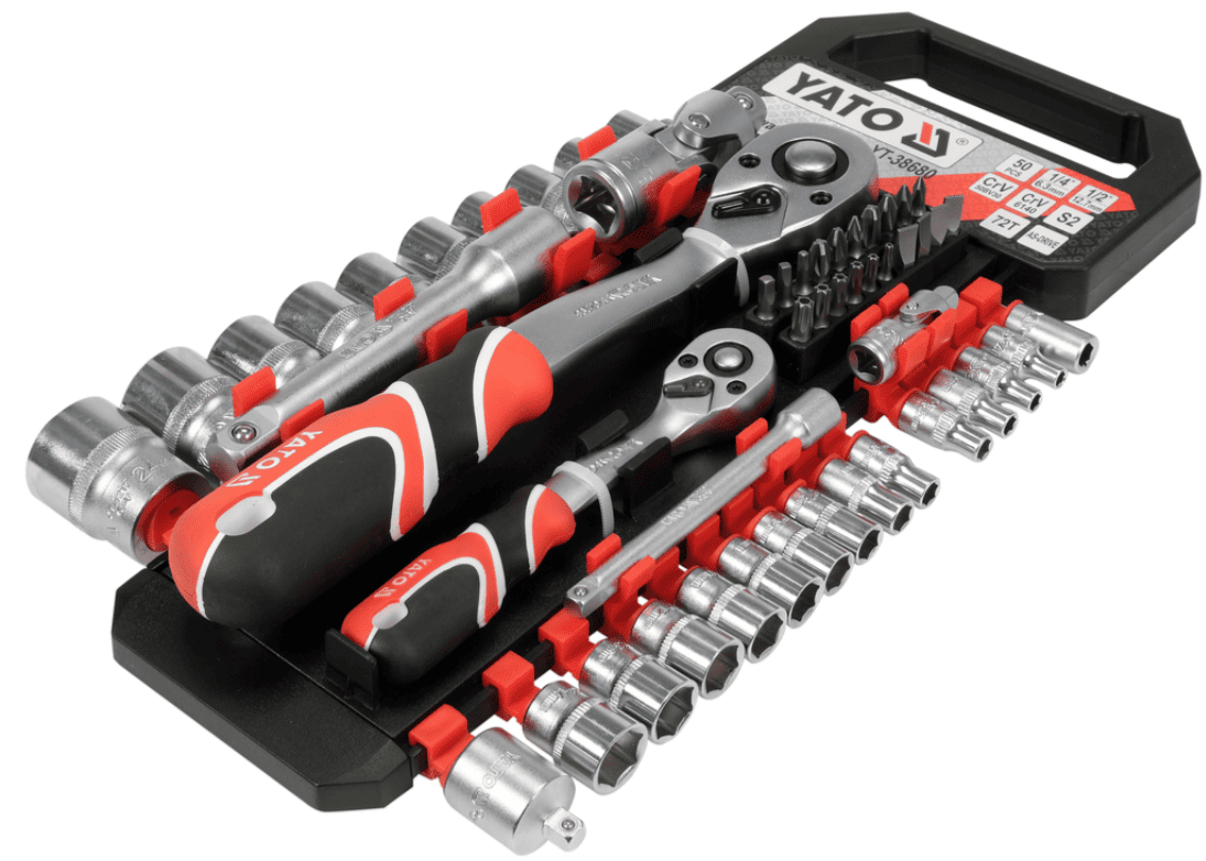 Набор торцевых головок и бит 1/2",1/4", 50пр. YATO (YT-38680): цена в Минске - Стант Креп