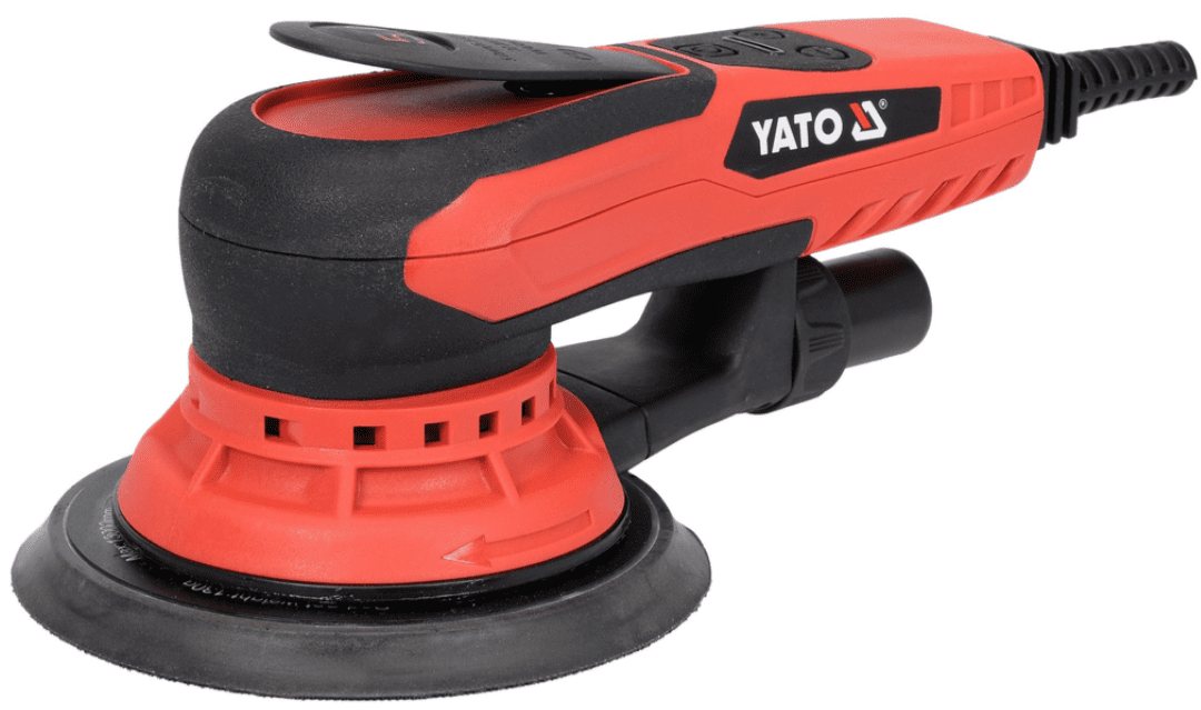 Бясшчотачная эксцэнтрыкавая шліфмашына 150мм, 350W, з рэгул. хуткасці, YATO (YT-82206)