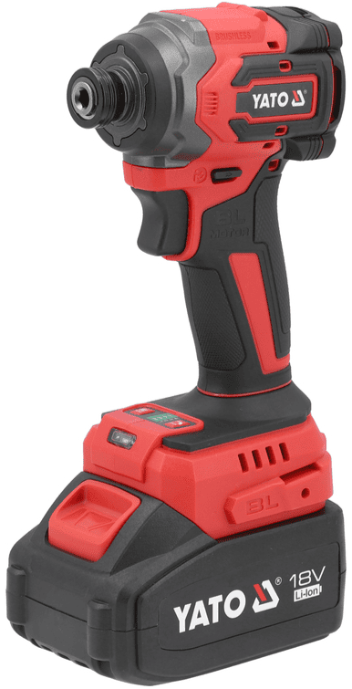 Бясшчотачны ўдарны вінтакрут-шрубакрут 18V, 1/4", 230 Nm, 4,0 Аh, YATO (YT-82798)