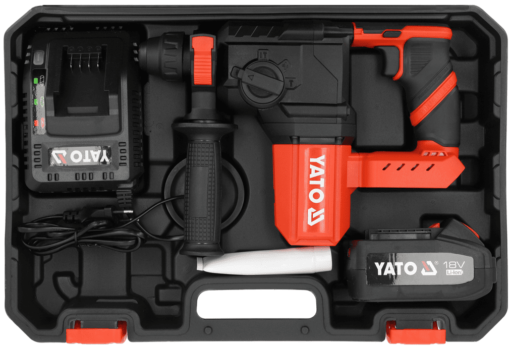 Аккумуляторный перфоратор SDS Plus, 18V, 2,5J, 4.0Ah, BL, YATO (YT-827721) - купить в каталоге Стант Креп.