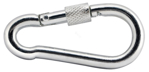 Карабин с фиксатором нерж. А2-70, DIN 5299D - купить в каталоге Стант Креп.