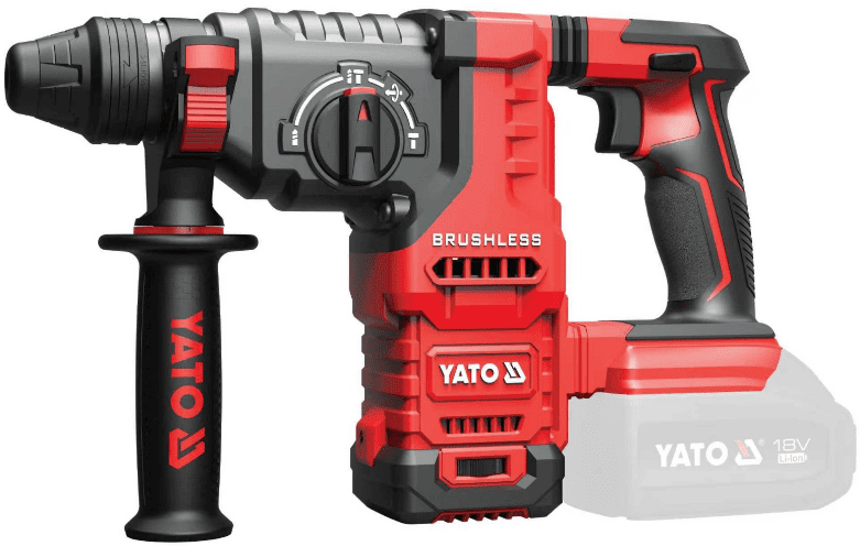 Аккумуляторный перфоратор SDS Plus, 18V, 2,8J, BL, без АКБ, YATO (YT-827726)