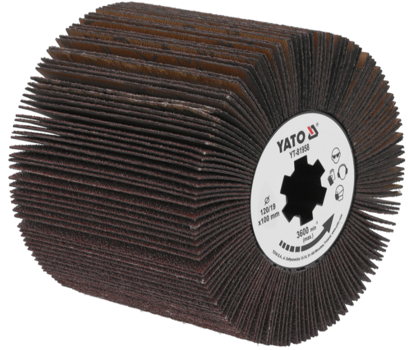 Щётка абразивная лепестковая 120х100х19мм для сатинатора YATO (YT-81958)