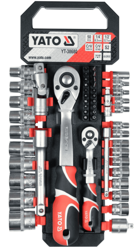 Набор галовак і біт 1/2", 1/4", 50пр., YATO (YT-38680)