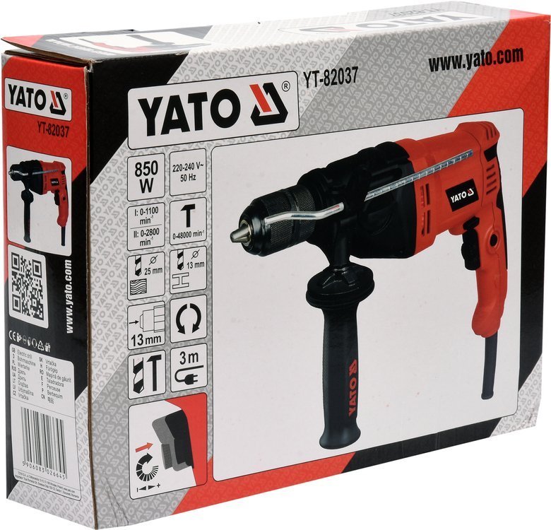 Дрель ударная  850Вт. 2 скорости YATO (арт. YT-82037) - купить в каталоге Стант Креп.