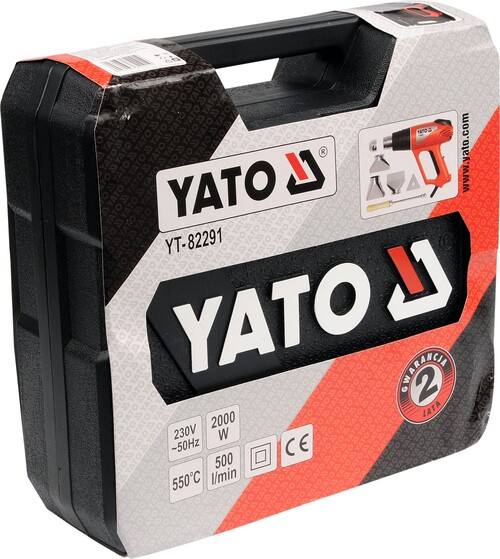 Фен технический 2000Вт 70-550 ℃ в наборе с насадками (YT-82291) YATO - купить в каталоге Стант Креп.