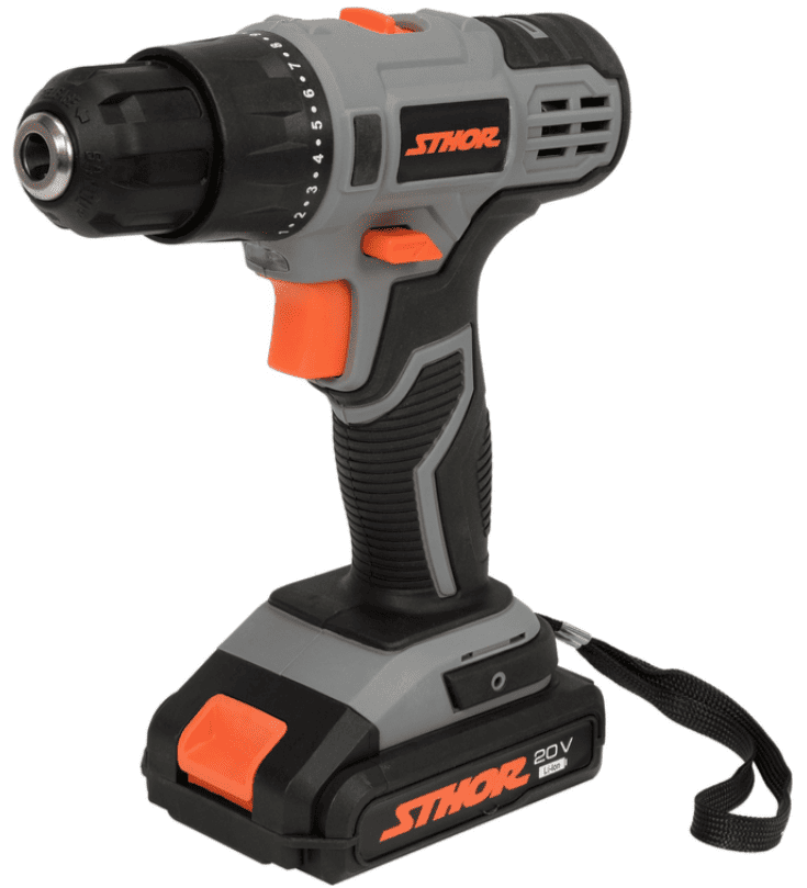 Аккумуляторный шуруповерт 20V, 26Nm, 2х2,0Ah, Sthor (78082)