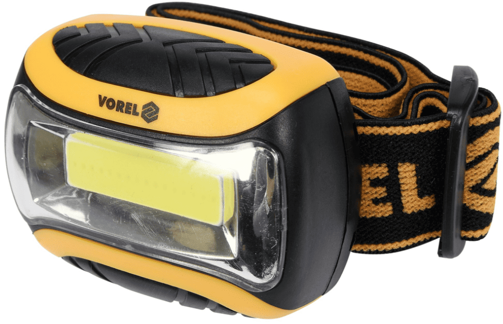 Налобный LED фонарь 3W, 150Lm, 3x1.5V, AAA, Vorel (88676)