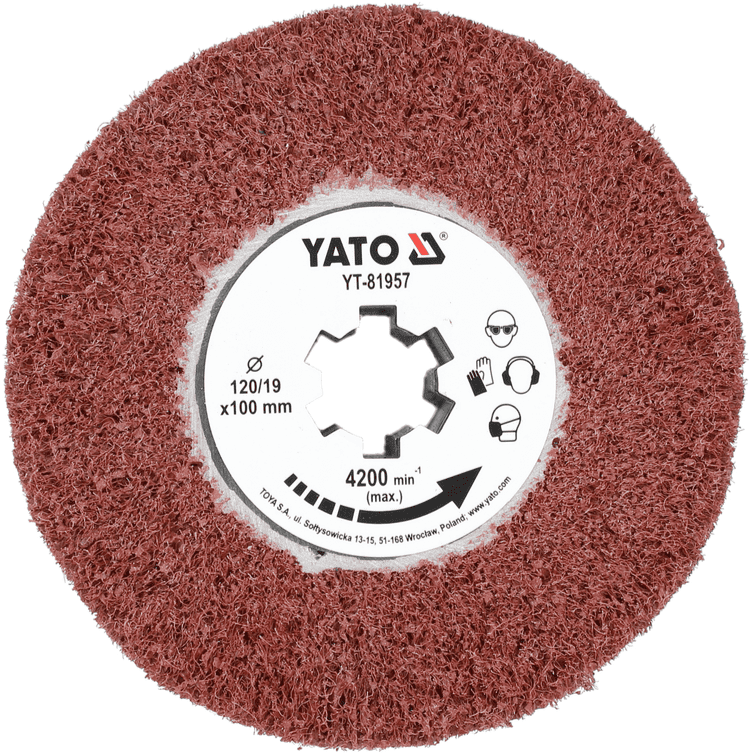 Щётка полиабразивная Р120 120х100х19мм, для сатинатора YATO (YT-81957): цена в Минске