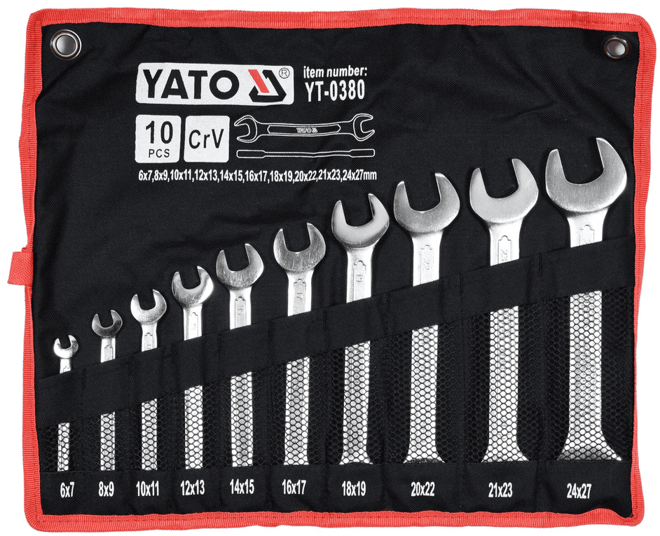 Набор рожковых ключей 6-27мм, 10 пр, YАТО (YT-0380)